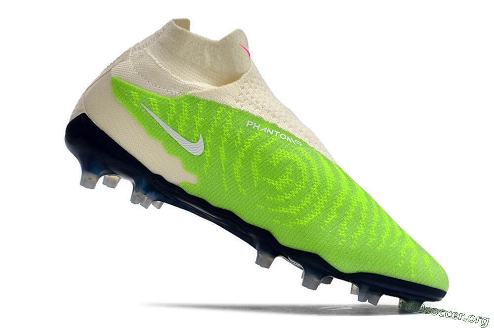 Nike Phantom GX Elite DF Link FG Football Boots - Green/White/Beige 4