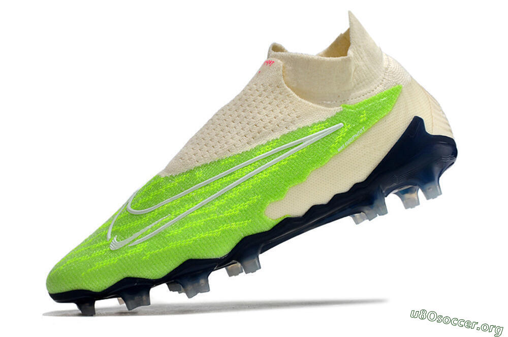 Nike Phantom GX Elite DF Link FG Football Boots - Green/White/Beige 5