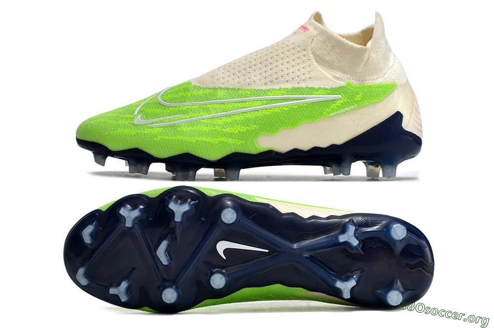 Nike Phantom GX Elite DF Link FG Football Boots - Green/White/Beige 1