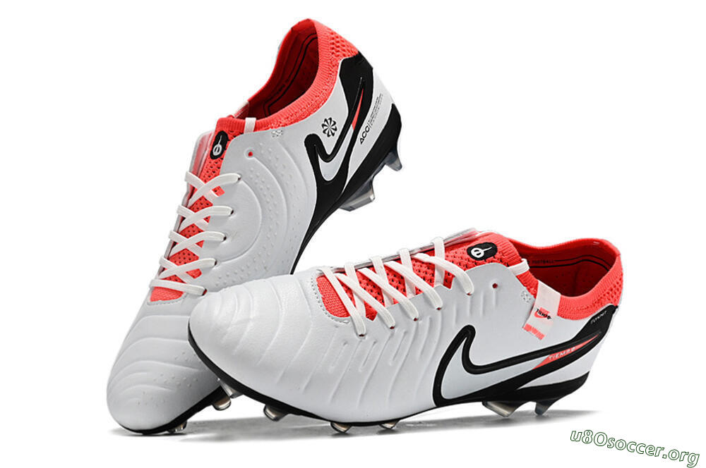 Nike Tiempo Legend 10 Elite FG Football Boots - White/Black/Red 5
