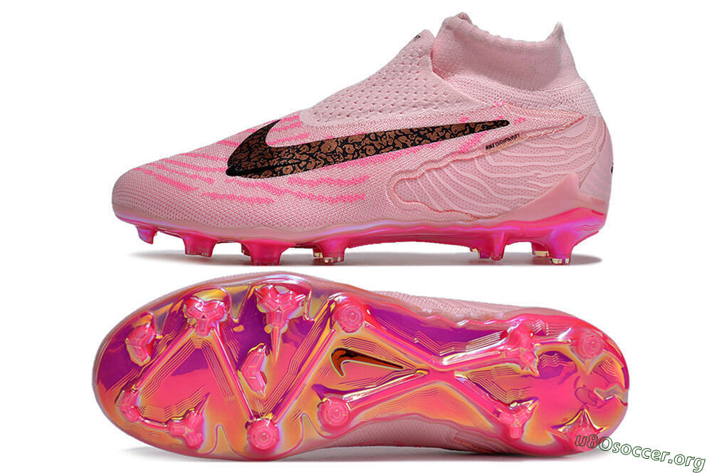 Nike Phantom GX Elite FG Football Boots - Pink/Black/Gold 1