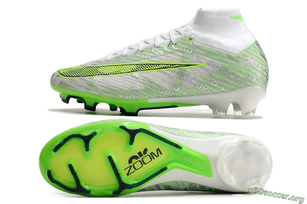 Nike Air Zoom Mercurial Superfly 9 Elite FG Football Boots - White/Green 1