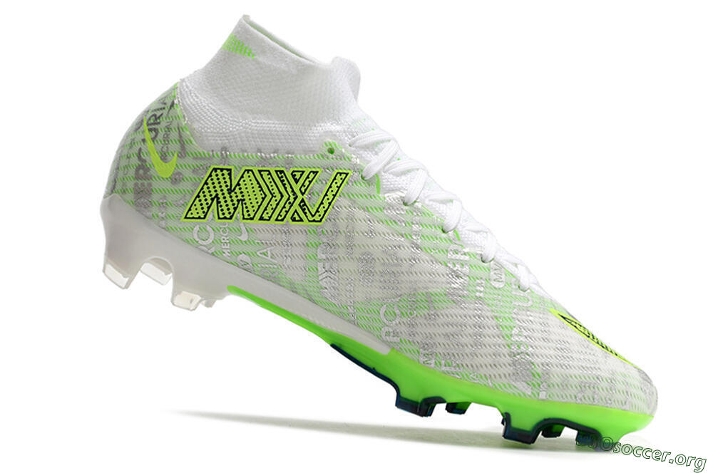 Nike Air Zoom Mercurial Superfly 9 Elite FG Football Boots - White/Green 4