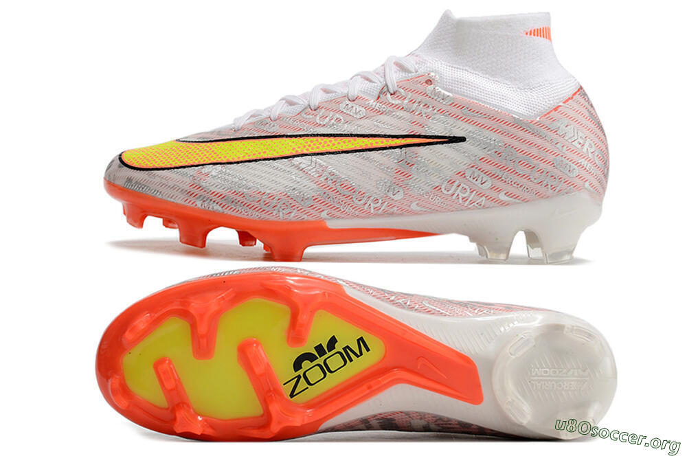 Nike Air Zoom Mercurial Superfly 9 Elite FG Football Boots - White/Orange/Sliver 1