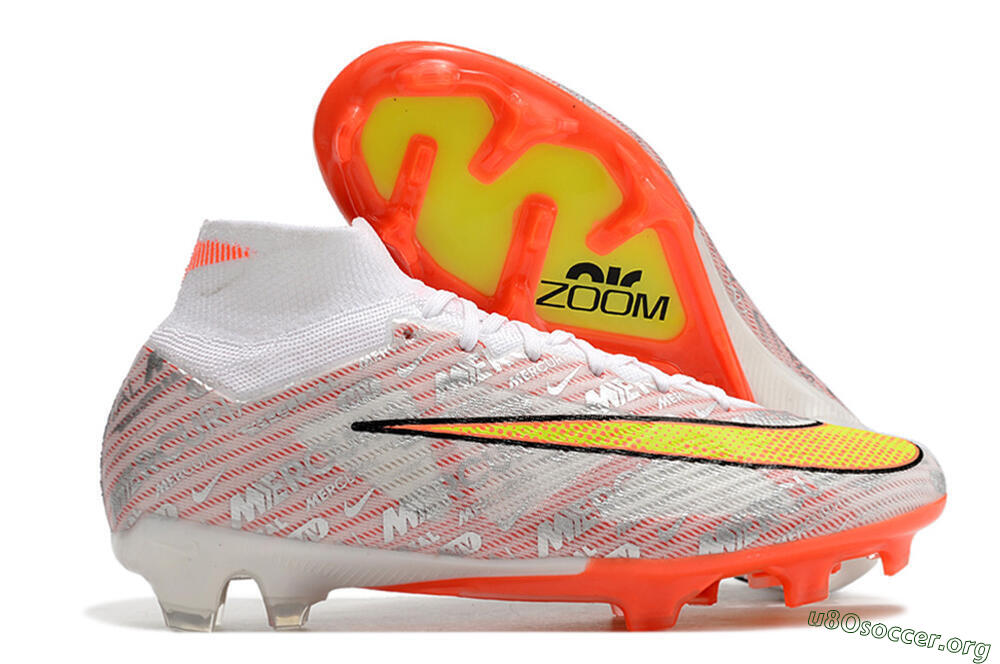 Nike Air Zoom Mercurial Superfly 9 Elite FG Football Boots - White/Orange/Sliver 2