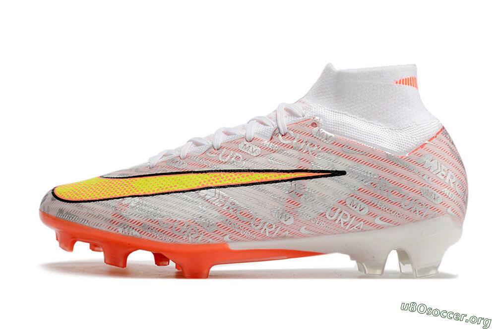 Nike Air Zoom Mercurial Superfly 9 Elite FG Football Boots - White/Orange/Sliver 3