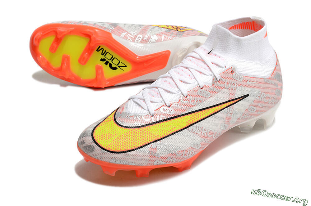 Nike Air Zoom Mercurial Superfly 9 Elite FG Football Boots - White/Orange/Sliver 0