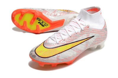Nike Air Zoom Mercurial Superfly 9 Elite FG Football Boots - White/Orange/Sliver