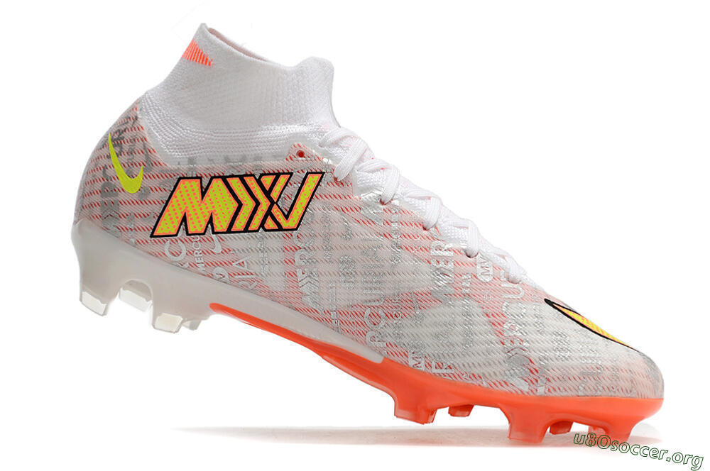 Nike Air Zoom Mercurial Superfly 9 Elite FG Football Boots - White/Orange/Sliver 4