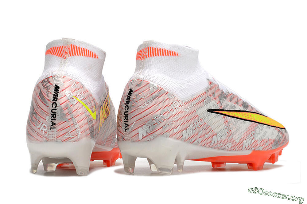 Nike Air Zoom Mercurial Superfly 9 Elite FG Football Boots - White/Orange/Sliver 6