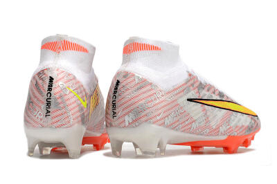 Nike Air Zoom Mercurial Superfly 9 Elite FG Football Boots - White/Orange/Sliver