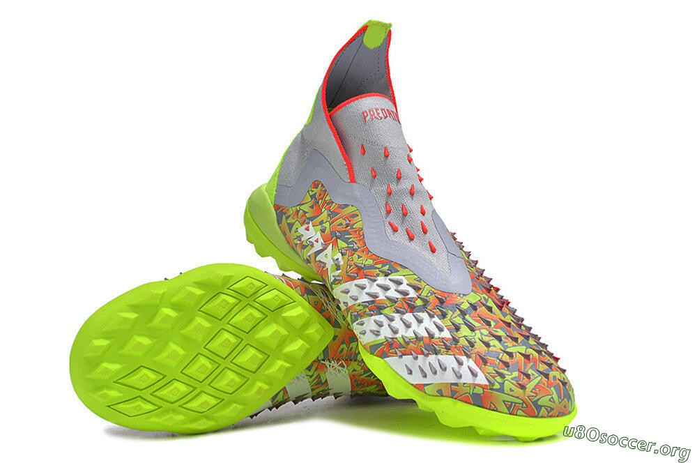 Adidas Predator Freak+ TF Football Shoes - Grey/Red/Yellow 0