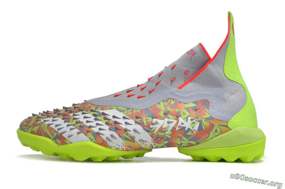 Adidas Predator Freak+ TF Football Shoes - Grey/Red/Yellow 3