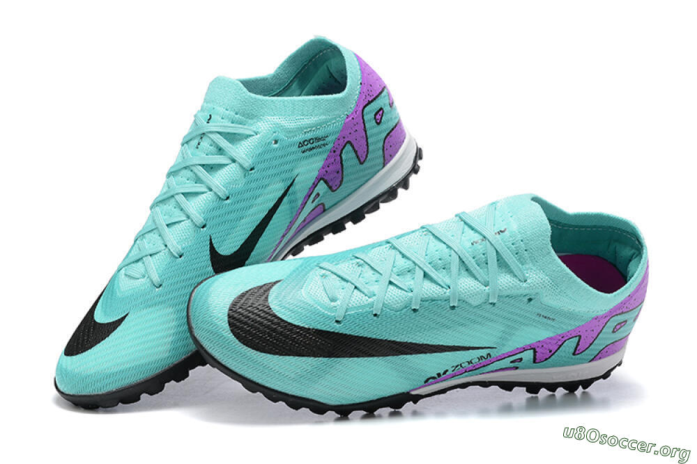 Nike Air Zoom Mercurial Vapor 15 Elite TF Football Shoes - Blue/Black/Purple 5