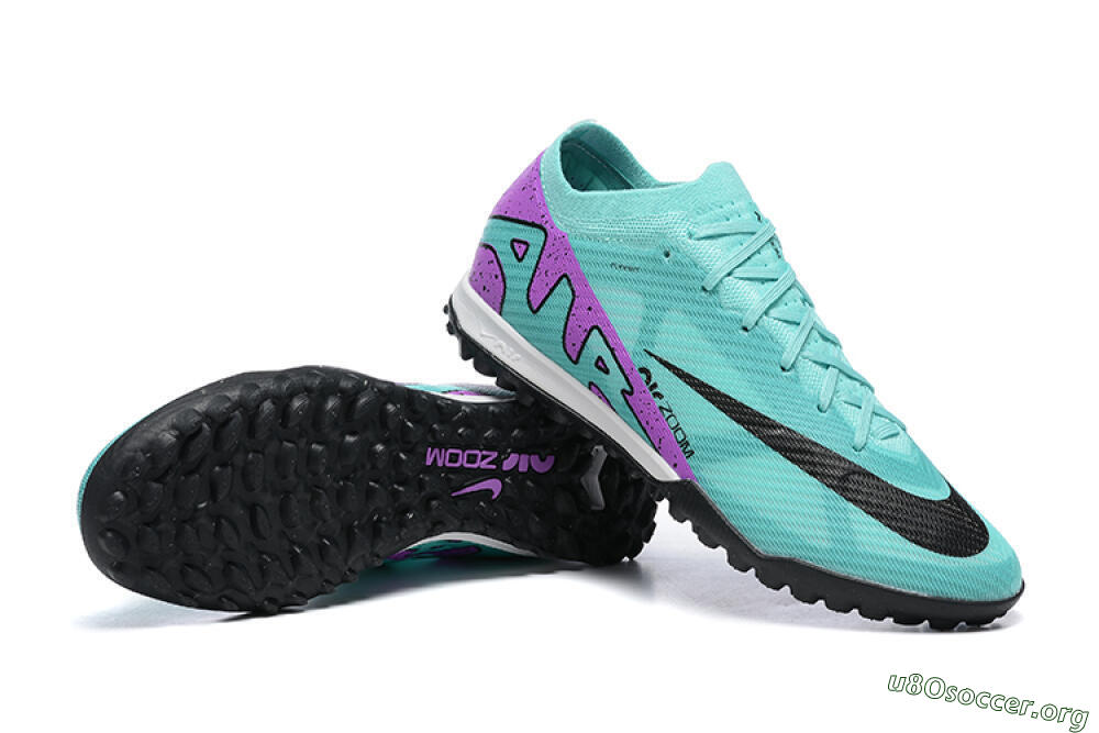 Nike Air Zoom Mercurial Vapor 15 Elite TF Football Shoes - Blue/Black/Purple 4