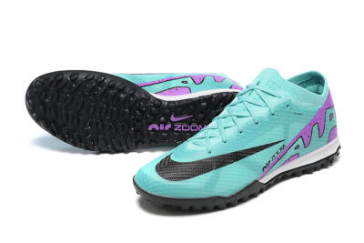 Nike Air Zoom Mercurial Vapor 15 Elite TF Football Shoes - Blue/Black/Purple