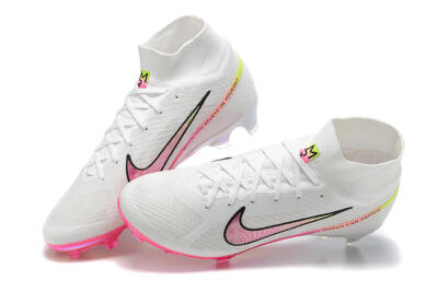 Nike Air Zoom Mercurial Superfly 9 Elite FG Football Boots - White/Pink/Black/Yellow