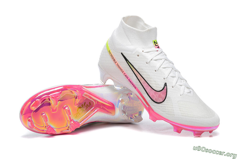 Nike Air Zoom Mercurial Superfly 9 Elite FG Football Boots - White/Pink/Black/Yellow 4
