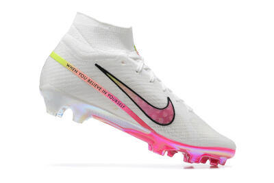 Nike Air Zoom Mercurial Superfly 9 Elite FG Football Boots - White/Pink/Black/Yellow