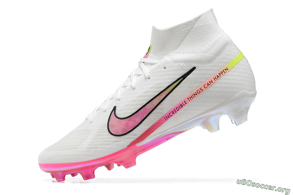 Nike Air Zoom Mercurial Superfly 9 Elite FG Football Boots - White/Pink/Black/Yellow 7