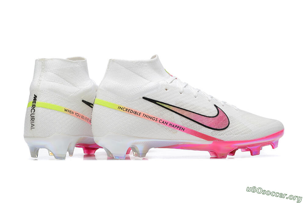 Nike Air Zoom Mercurial Superfly 9 Elite FG Football Boots - White/Pink/Black/Yellow 8
