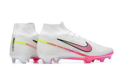 Nike Air Zoom Mercurial Superfly 9 Elite FG Football Boots - White/Pink/Black/Yellow