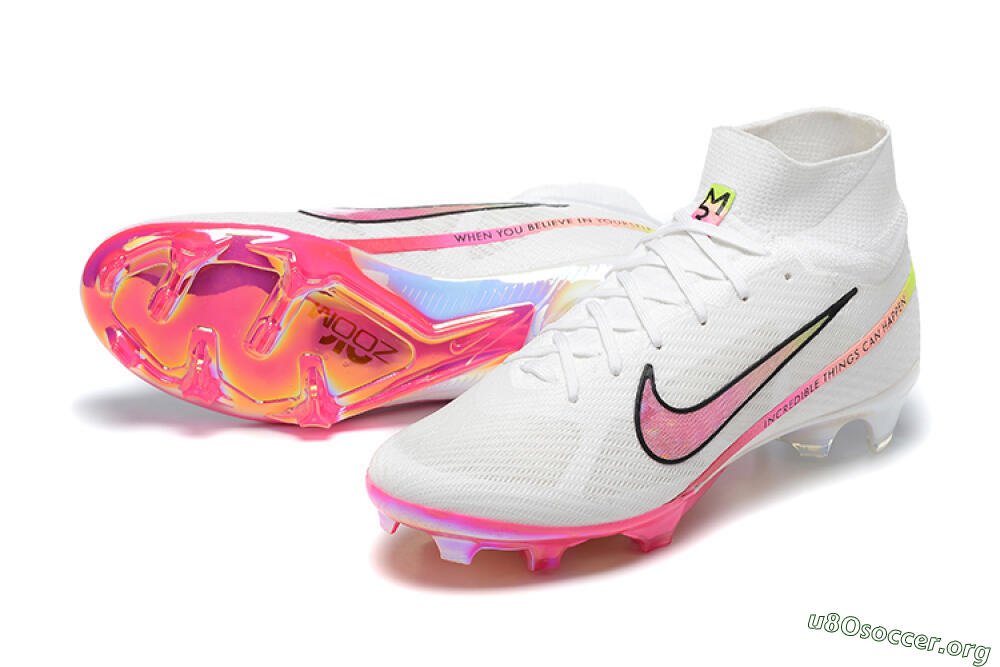 Nike Air Zoom Mercurial Superfly 9 Elite FG Football Boots - White/Pink/Black/Yellow 0