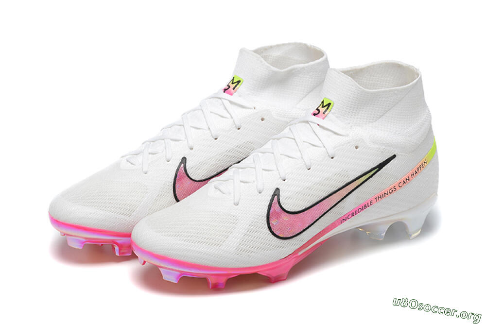 Nike Air Zoom Mercurial Superfly 9 Elite FG Football Boots - White/Pink/Black/Yellow 9