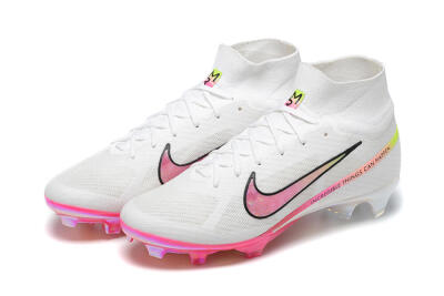 Nike Air Zoom Mercurial Superfly 9 Elite FG Football Boots - White/Pink/Black/Yellow