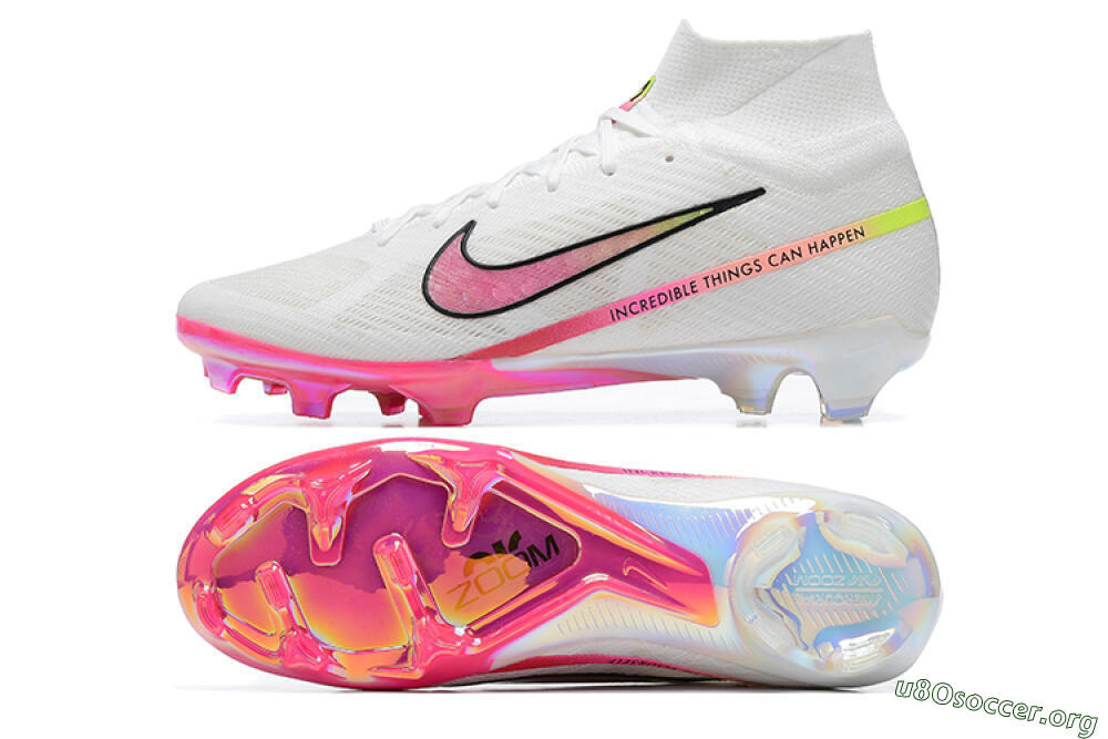 Nike Air Zoom Mercurial Superfly 9 Elite FG Football Boots - White/Pink/Black/Yellow 1
