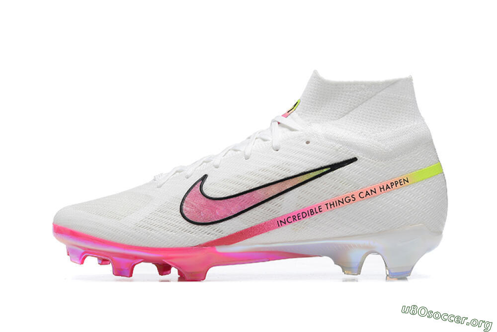 Nike Air Zoom Mercurial Superfly 9 Elite FG Football Boots - White/Pink/Black/Yellow 3