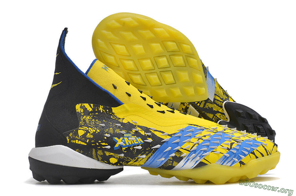 Adidas Predator Freak.1 TF Football Shoes - Yellow/Black/Blue 2
