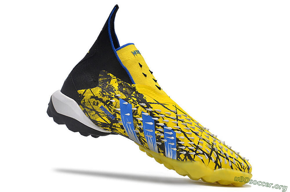 Adidas Predator Freak.1 TF Football Shoes - Yellow/Black/Blue 4