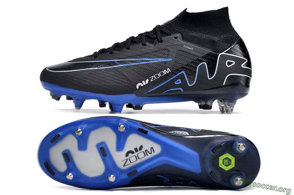 Nike Air Zoom Mercurial Superfly 9 Elite SG Football Boots - Black/White/Blue 1