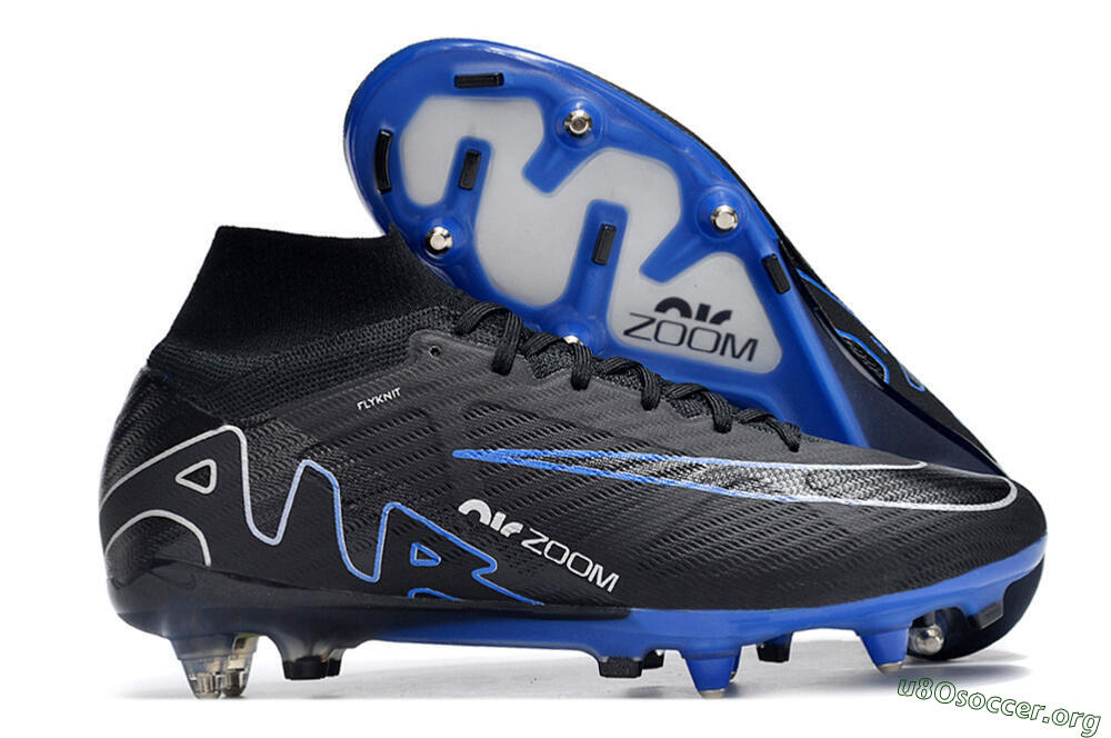 Nike Air Zoom Mercurial Superfly 9 Elite SG Football Boots - Black/White/Blue 2