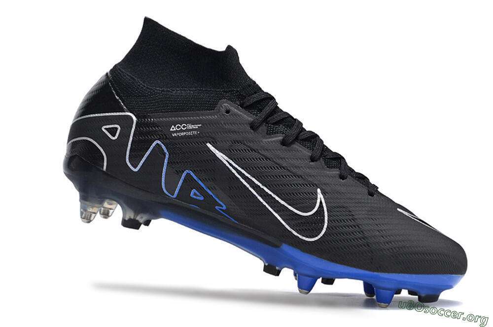 Nike Air Zoom Mercurial Superfly 9 Elite SG Football Boots - Black/White/Blue 4