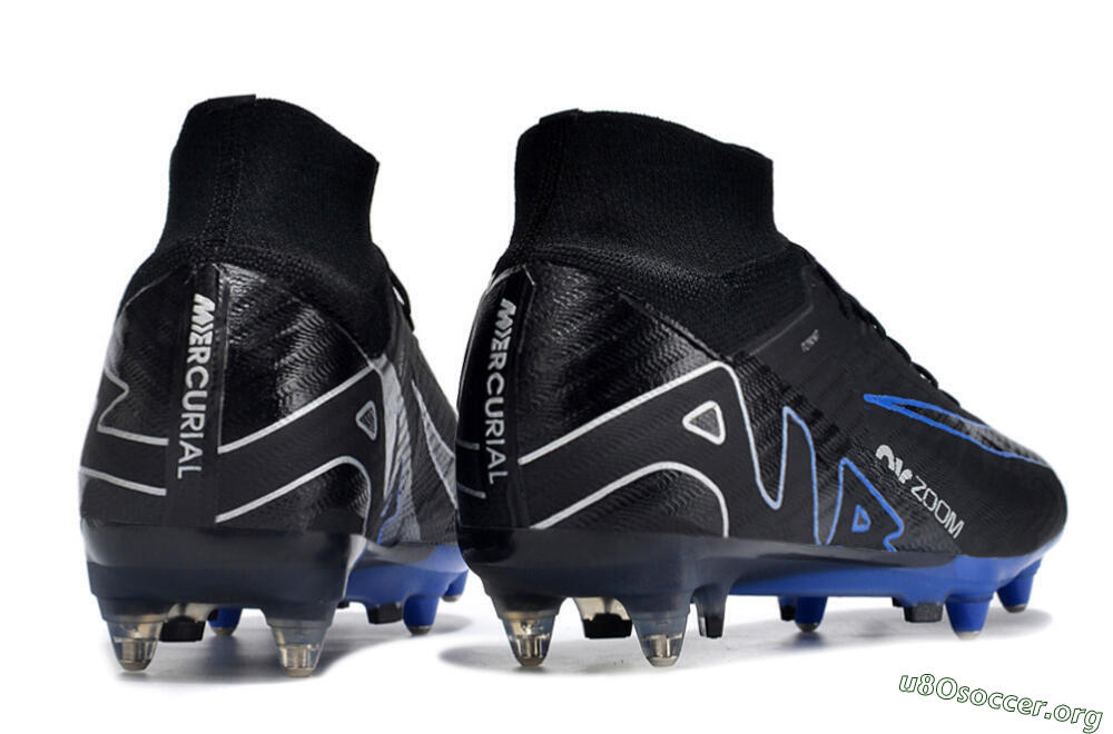 Nike Air Zoom Mercurial Superfly 9 Elite SG Football Boots - Black/White/Blue 6