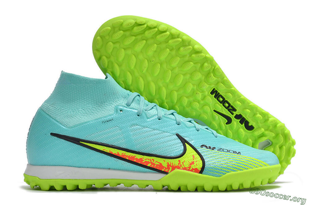 Nike Air Zoom Mercurial Superfly 9 Elite TF Football Shoes - Blue/Green/Black 2