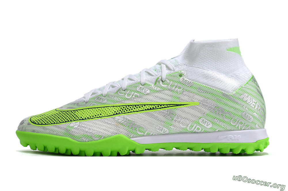 Nike Air Zoom Mercurial Superfly 9 Elite TF Football Shoes - Green/White/Silver 3