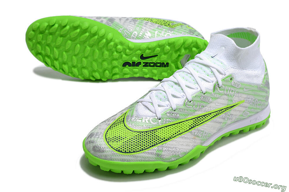 Nike Air Zoom Mercurial Superfly 9 Elite TF Football Shoes - Green/White/Silver 0