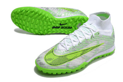Nike Air Zoom Mercurial Superfly 9 Elite TF Football Shoes - Green/White/Silver