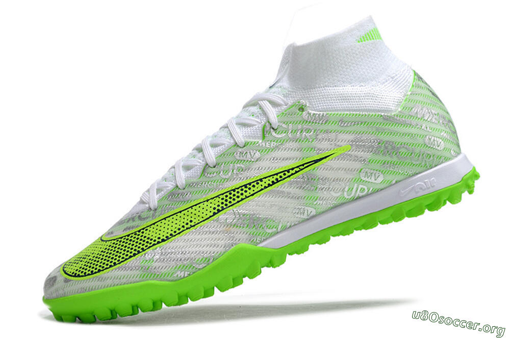 Nike Air Zoom Mercurial Superfly 9 Elite TF Football Shoes - Green/White/Silver 5