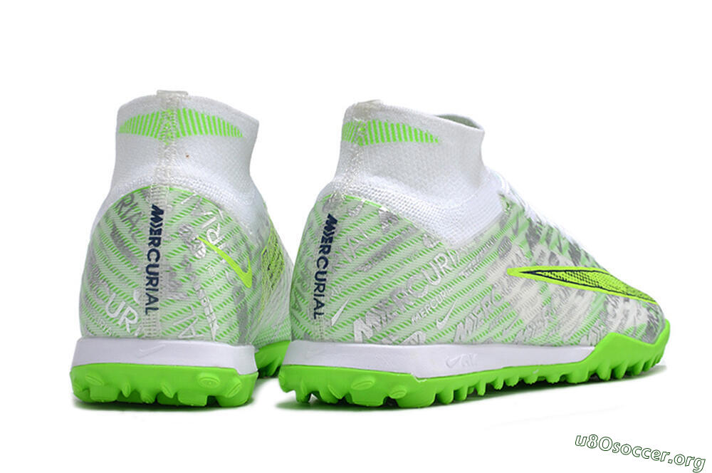 Nike Air Zoom Mercurial Superfly 9 Elite TF Football Shoes - Green/White/Silver 6