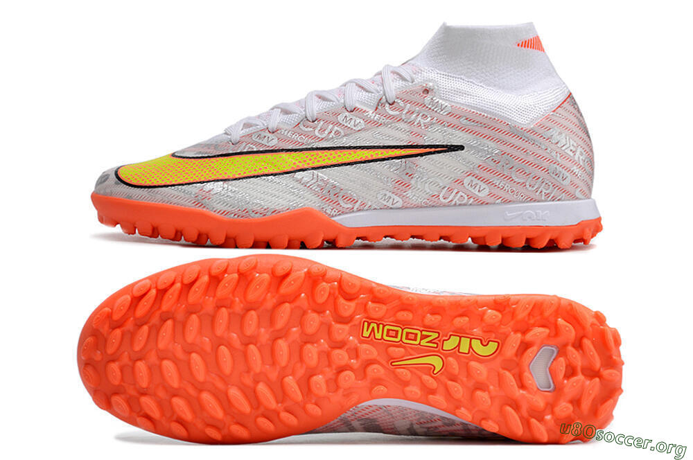 Nike Air Zoom Mercurial Superfly 9 Elite TF Football Shoes - Orange/White/Silver 1