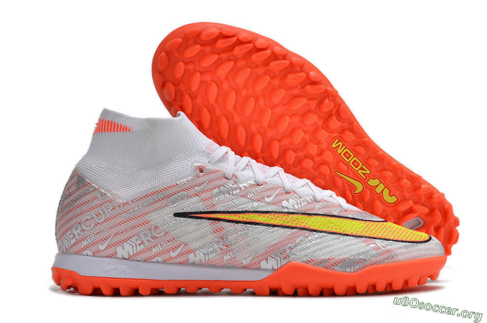 Nike Air Zoom Mercurial Superfly 9 Elite TF Football Shoes - Orange/White/Silver 2