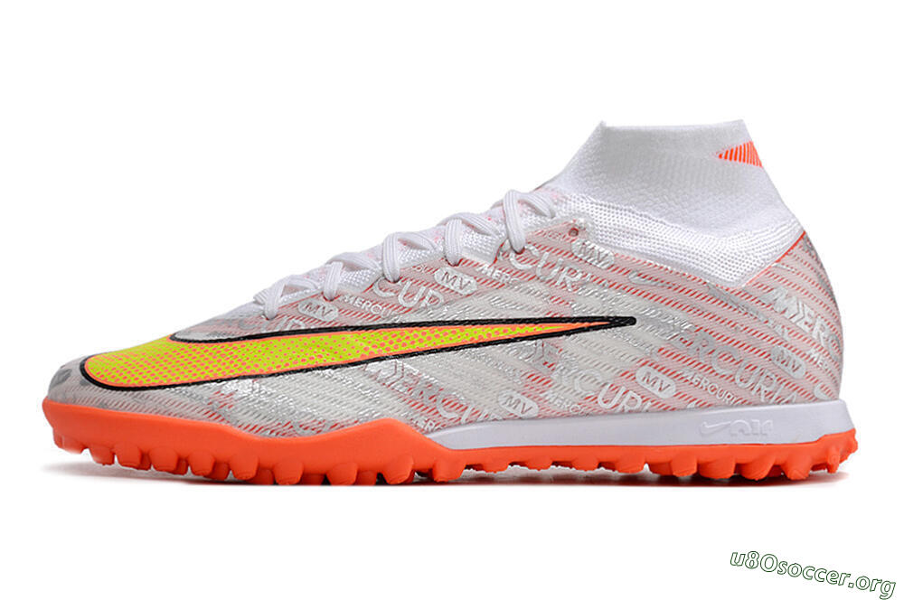Nike Air Zoom Mercurial Superfly 9 Elite TF Football Shoes - Orange/White/Silver 3