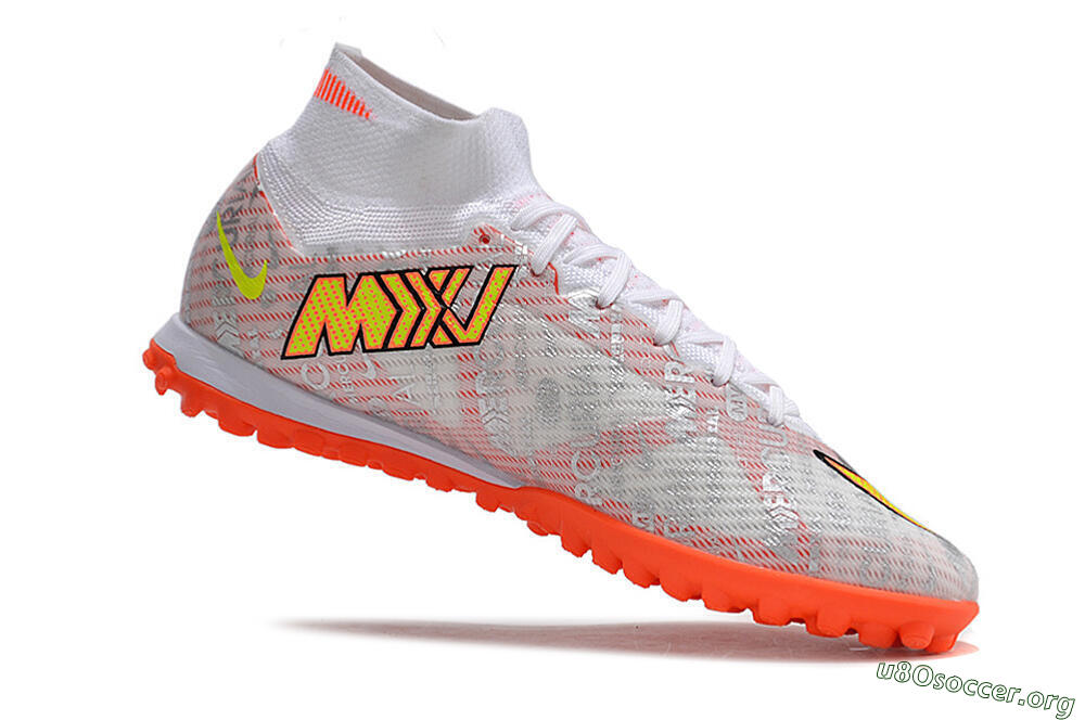 Nike Air Zoom Mercurial Superfly 9 Elite TF Football Shoes - Orange/White/Silver 4