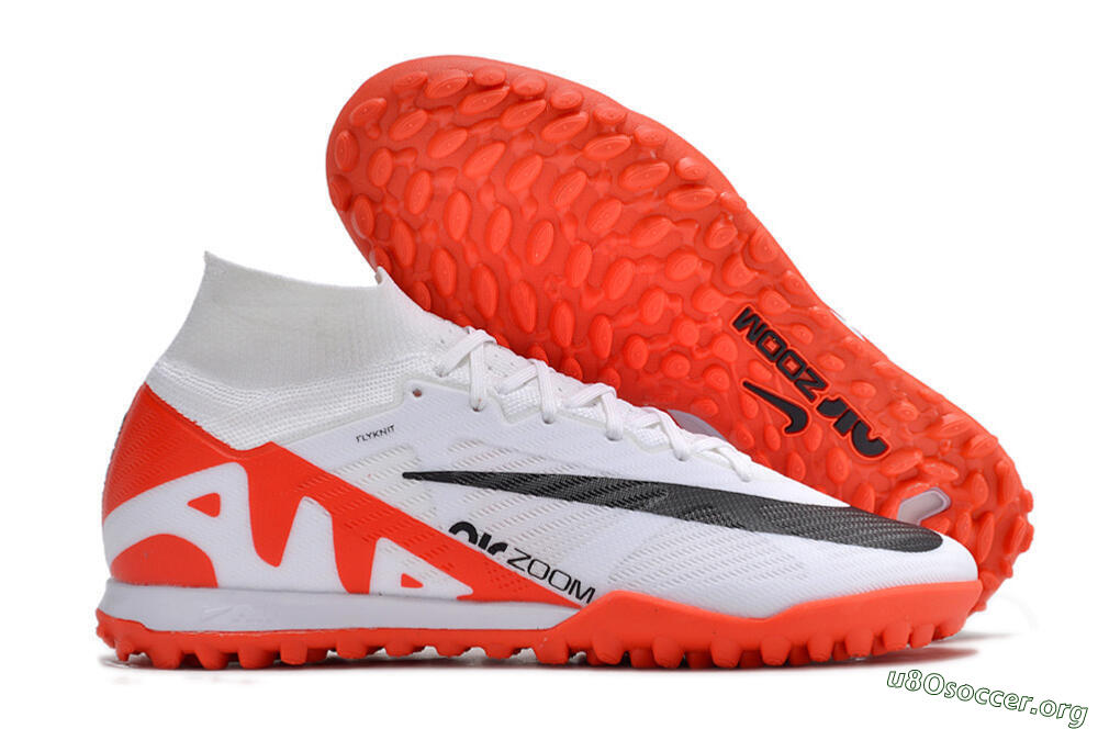 Nike Mercurial Superfly 9 Elite TF Football Shoes - White/Black/Red 2