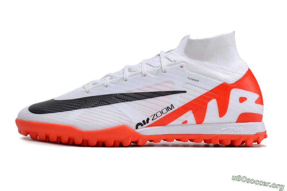 Nike Mercurial Superfly 9 Elite TF Football Shoes - White/Black/Red 3