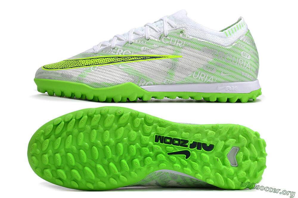 Nike Air Zoom Mercurial Vapor 15 Elite TF Football Shoes - Green/White/Silver 1
